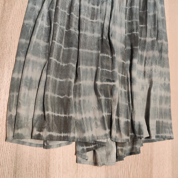 NEUW Maxi Dress Size 6 Gray Shibori Tie Dye Sleeveless Cut Out Pleated Festival - Picture 7 of 16